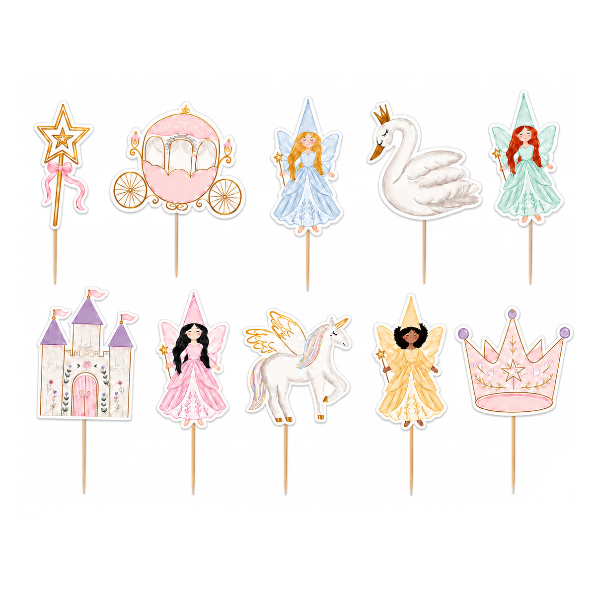 Topper de Cupcake Fairytale, 7 cm (9un.)
